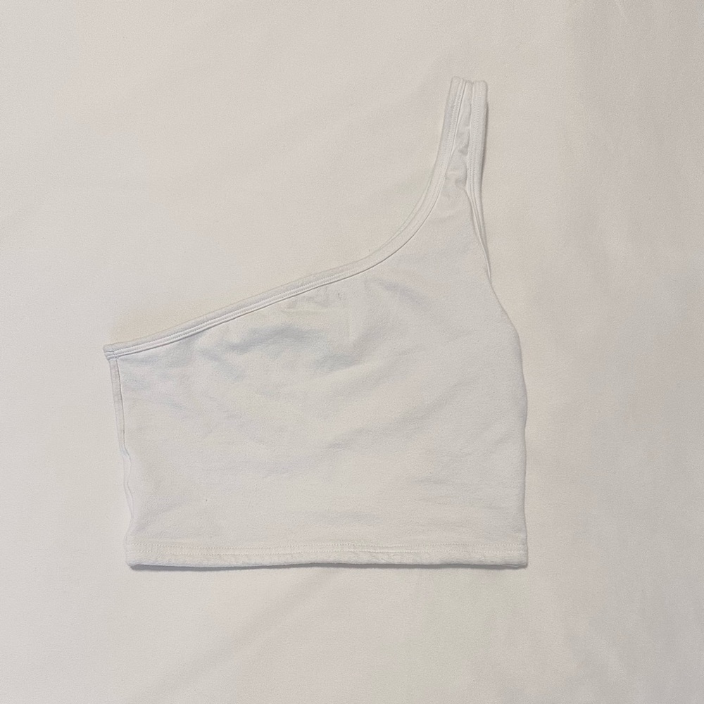 Klassy Network White One-Shoulder Crop Top